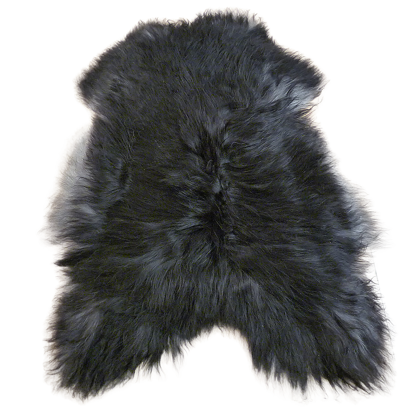 Exklusives Unikat Islandschaffell schwarz - grau 120x85cm #13436