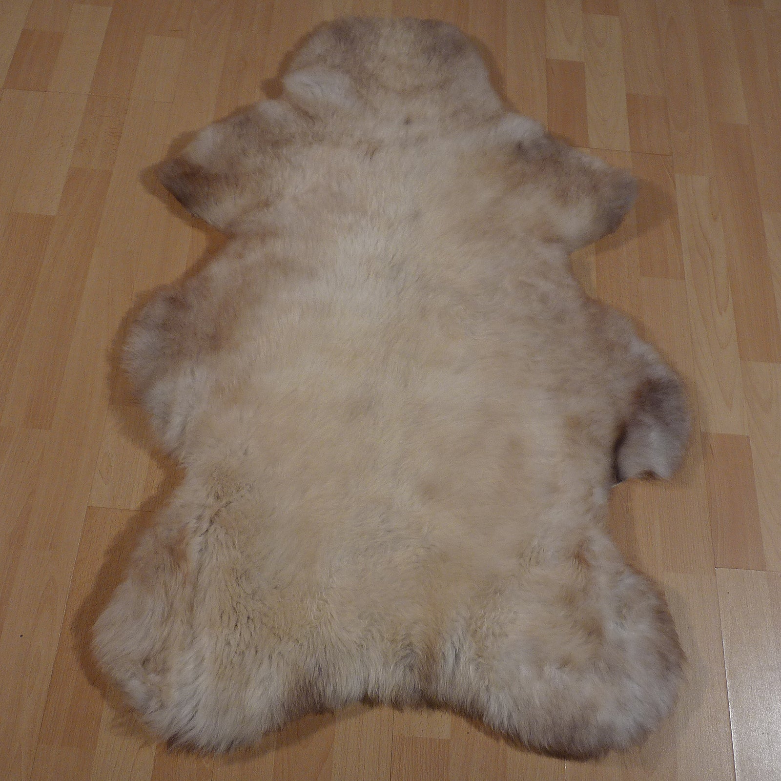 Exklusives Unikat Lammfell weiß - beige - grau 110x75cm #14251