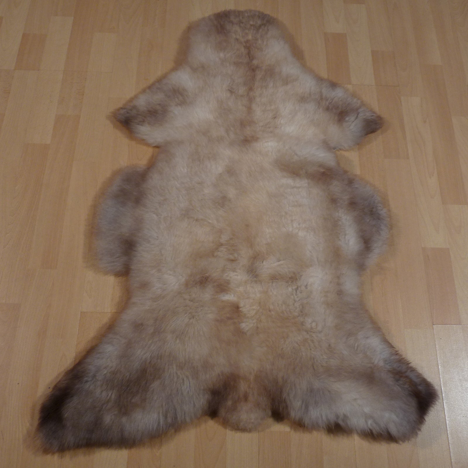 Exklusives Unikat Lammfell weiß - grau - braun 115x80cm #14257