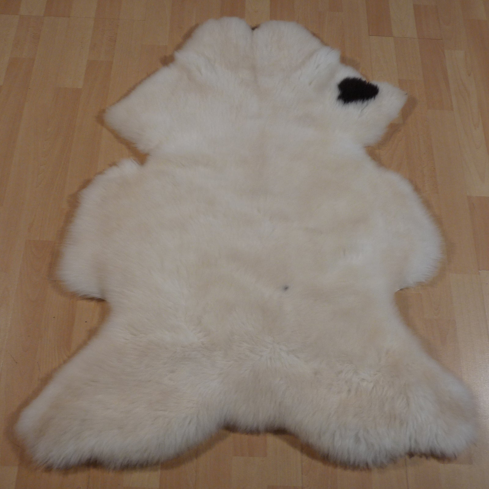 Exklusives Unikat Lammfell weiß - dunkelbraun 110x90cm #14266