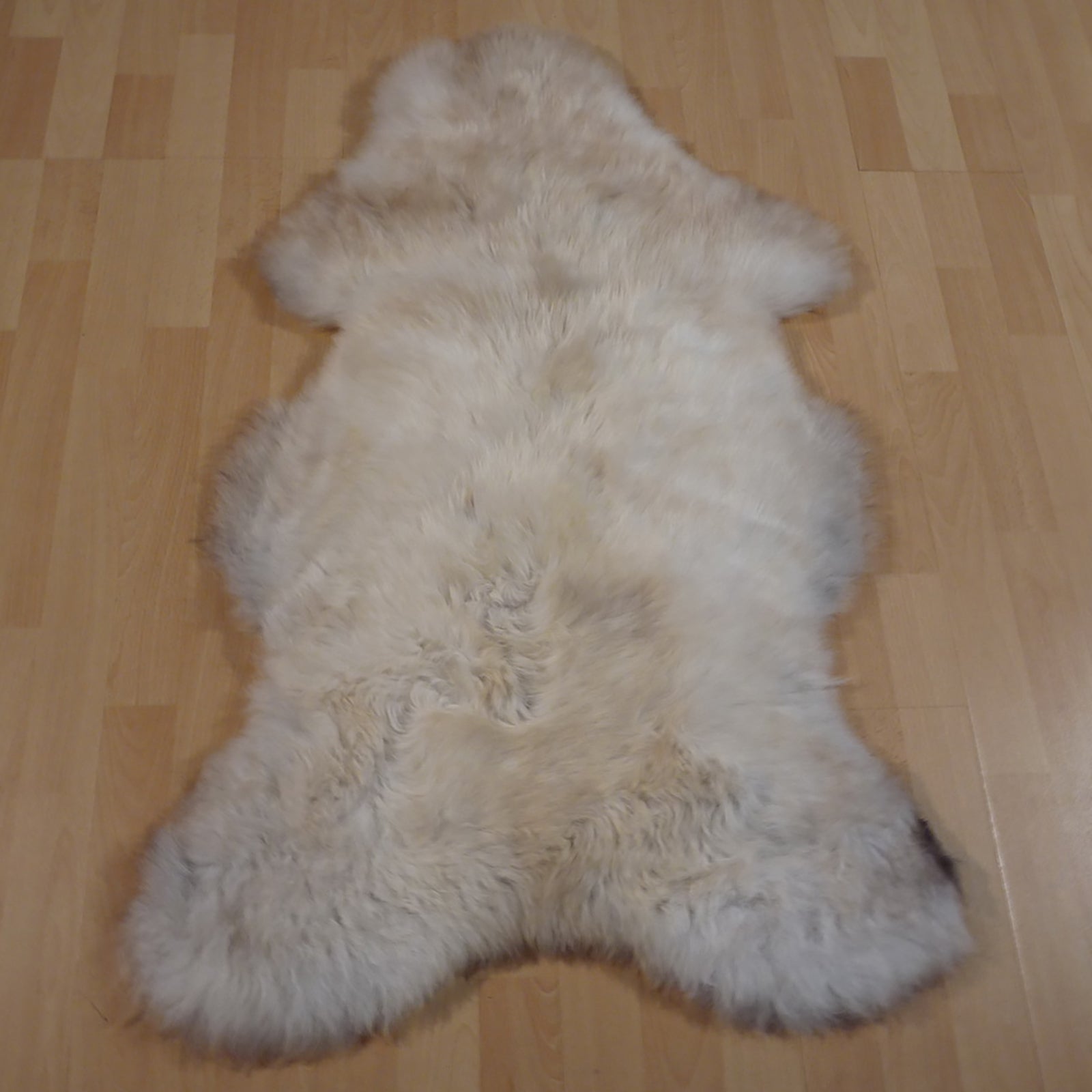 Exklusives Unikat Lammfell weiß - beige 110x75cm #14341