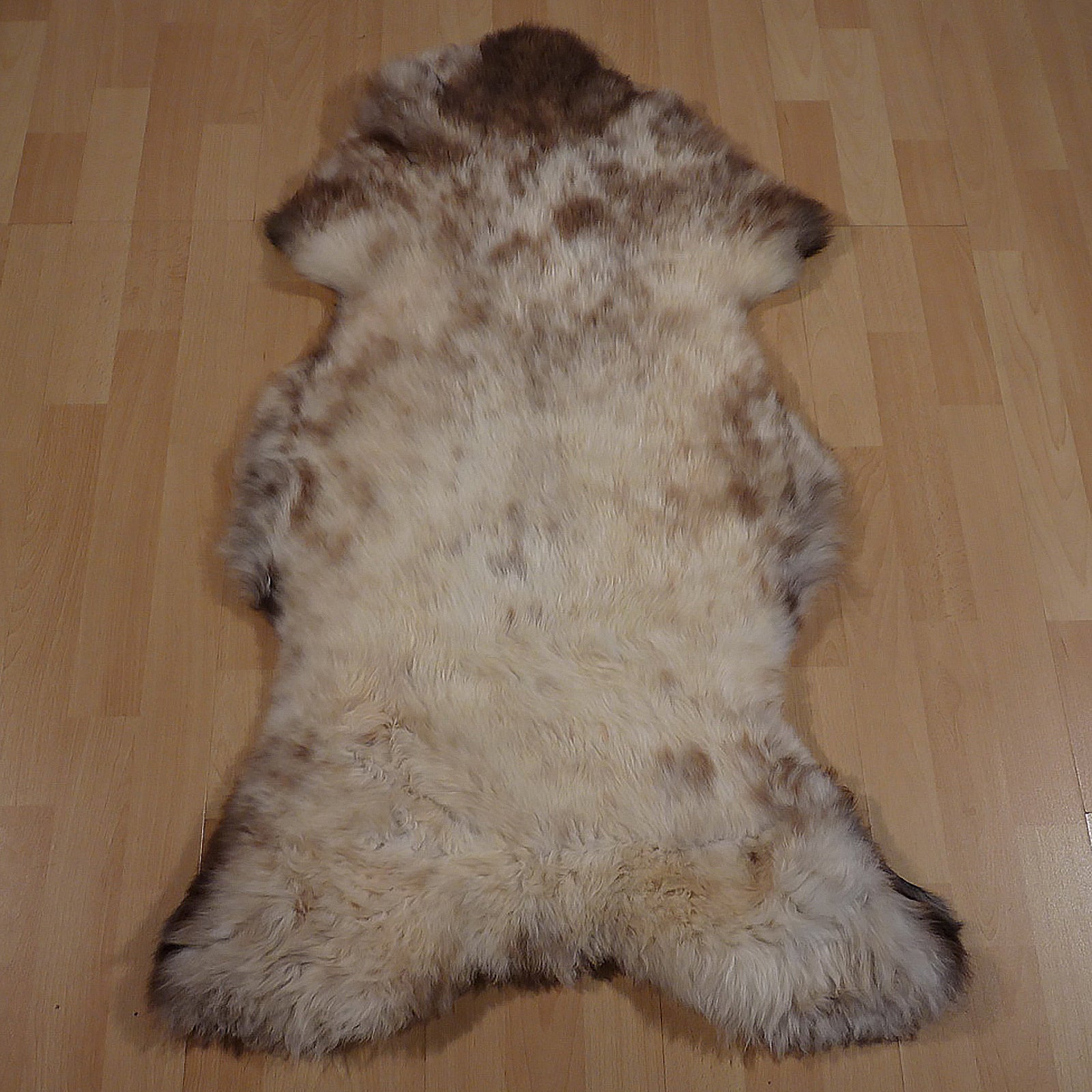 Exklusives Unikat Lammfell beige - braun 110x70cm #14399
