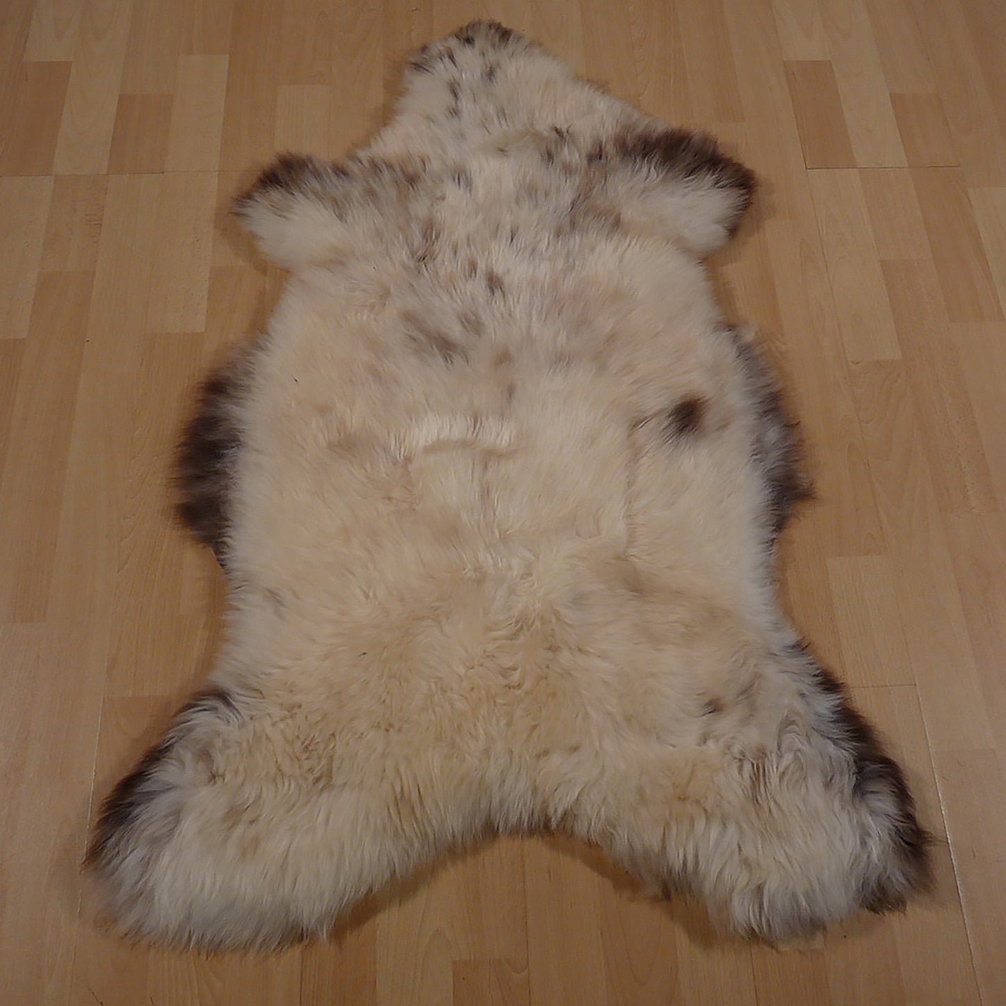 Exklusives Unikat Lammfell beige - braun 110x80cm #14436