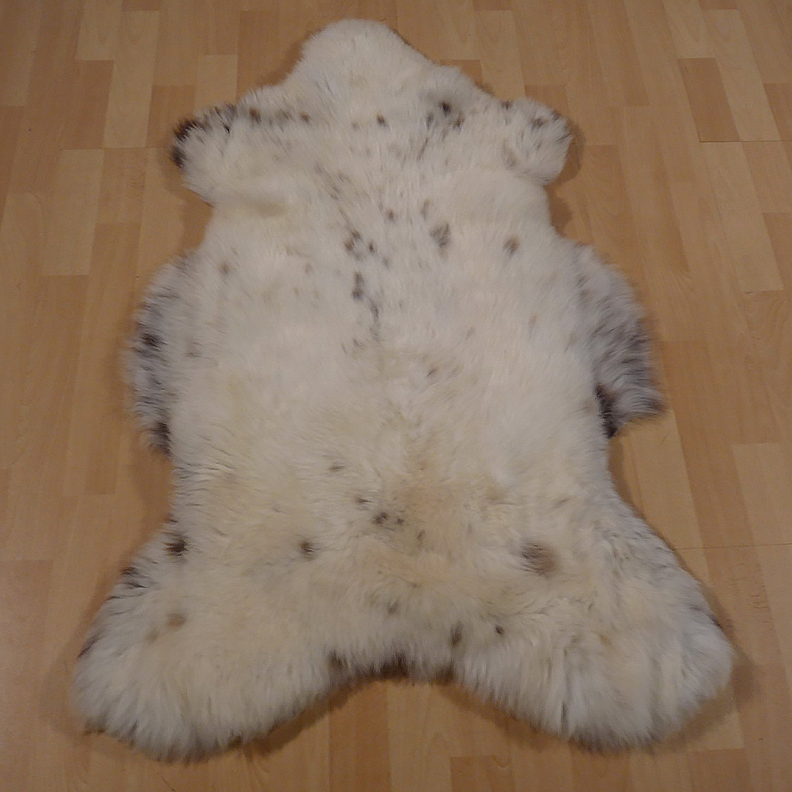 Exklusives Unikat Lammfell weiß - grau - braun 110x80cm #14437