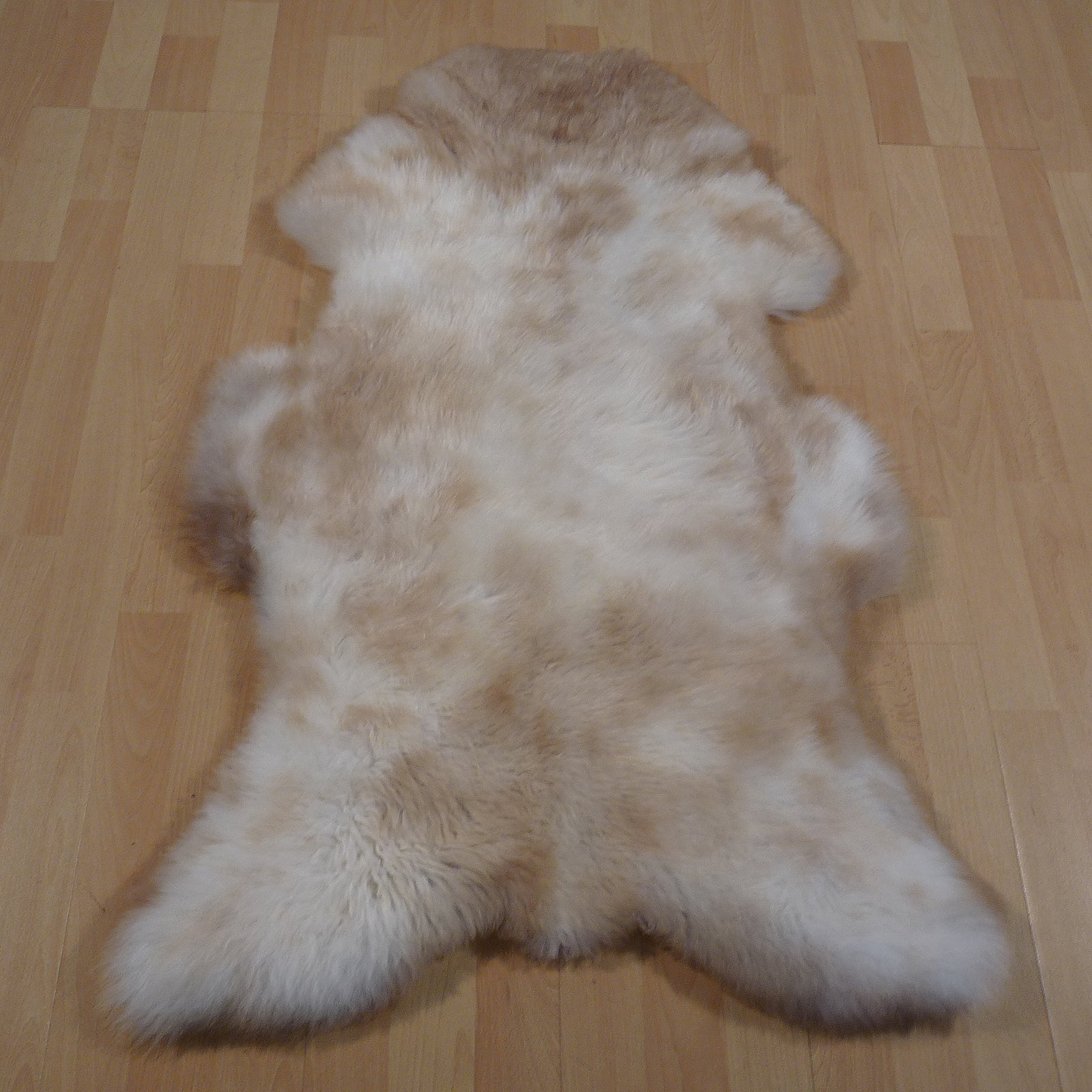Exklusives Unikat Lammfell weiß - beige 110x75cm #14491