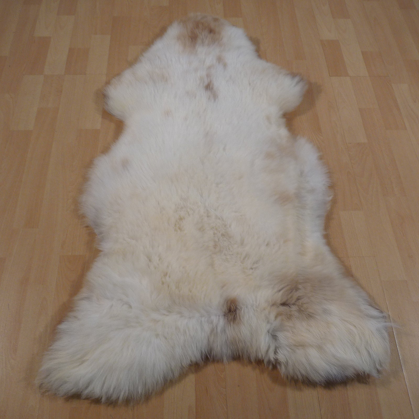 Exklusives Unikat Schaffell weiß - beige 125x80cm #14501
