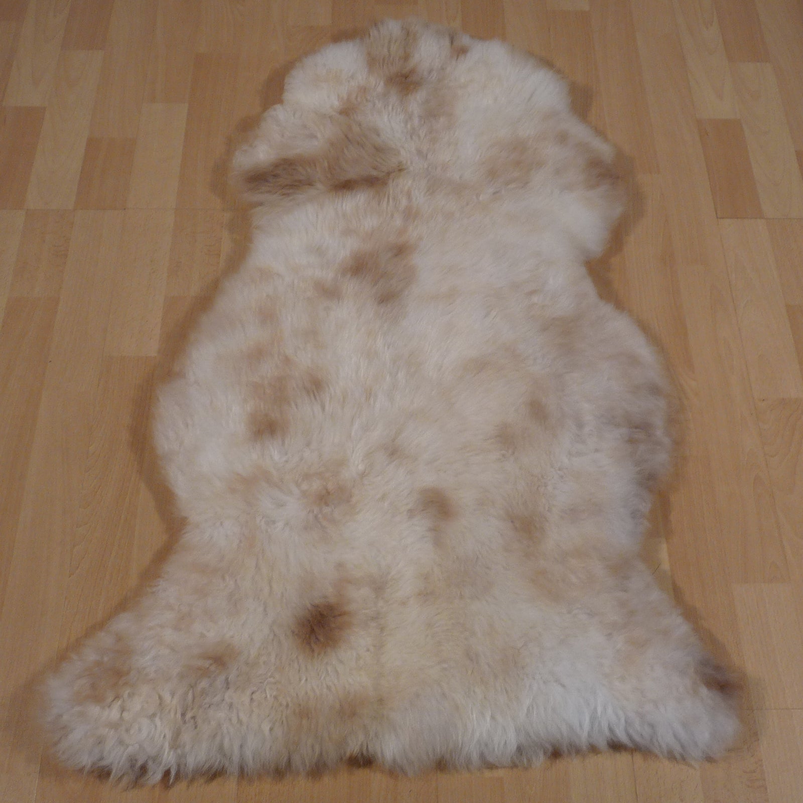 Exklusives Unikat Lammfell beige - weiß 105x70cm #14523