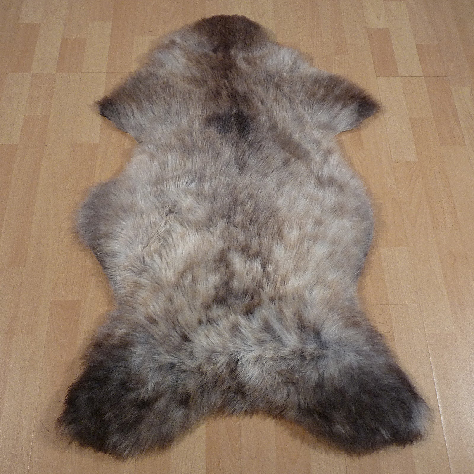 Exklusives Unikat Lammfell grau - braun 115x75cm #14531