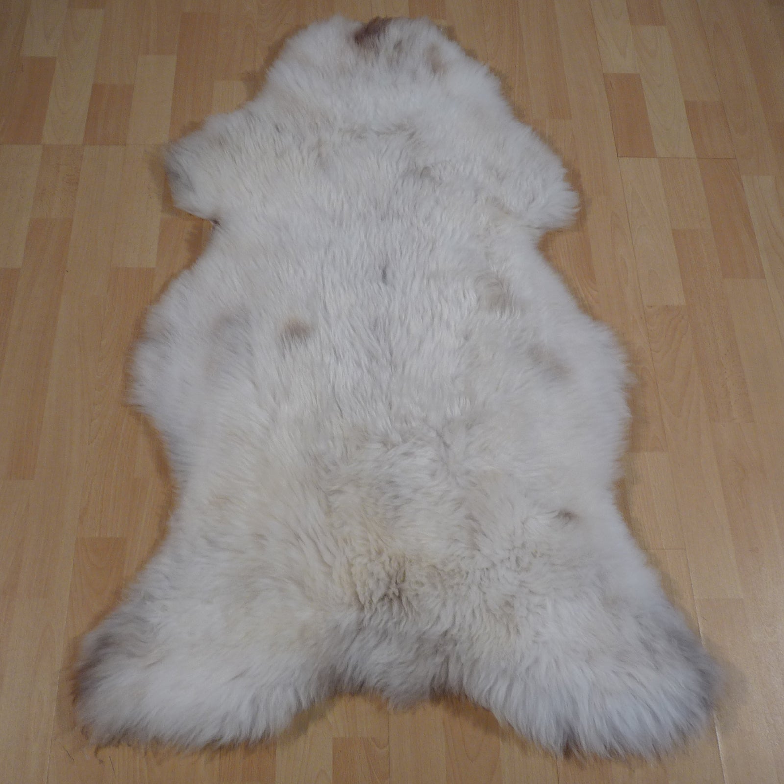 Exklusives Unikat Schaffell weiß - grau - braun 120x80cm #14655