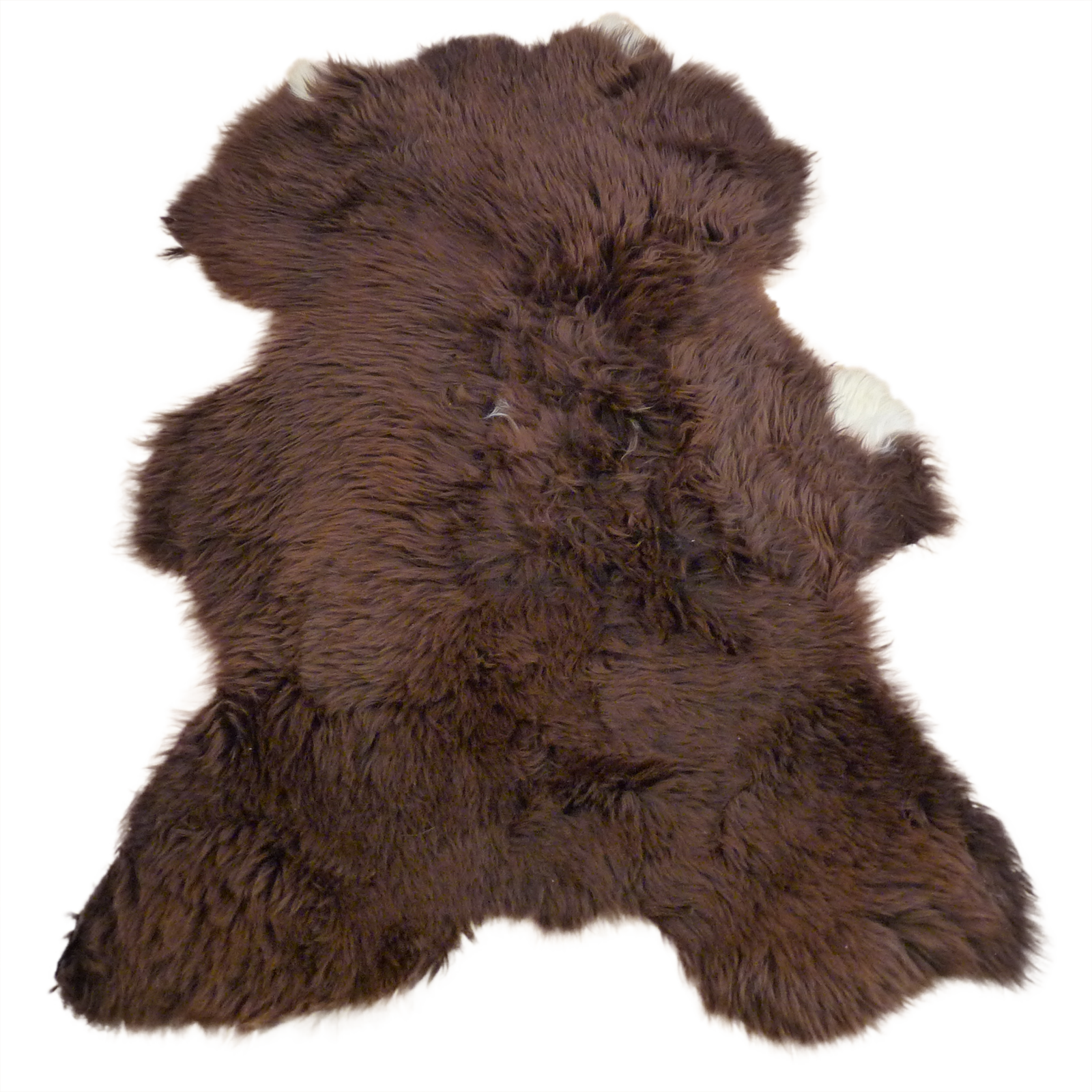 Exklusives Unikat Schaffell braun - weiß 125x85cm #14695