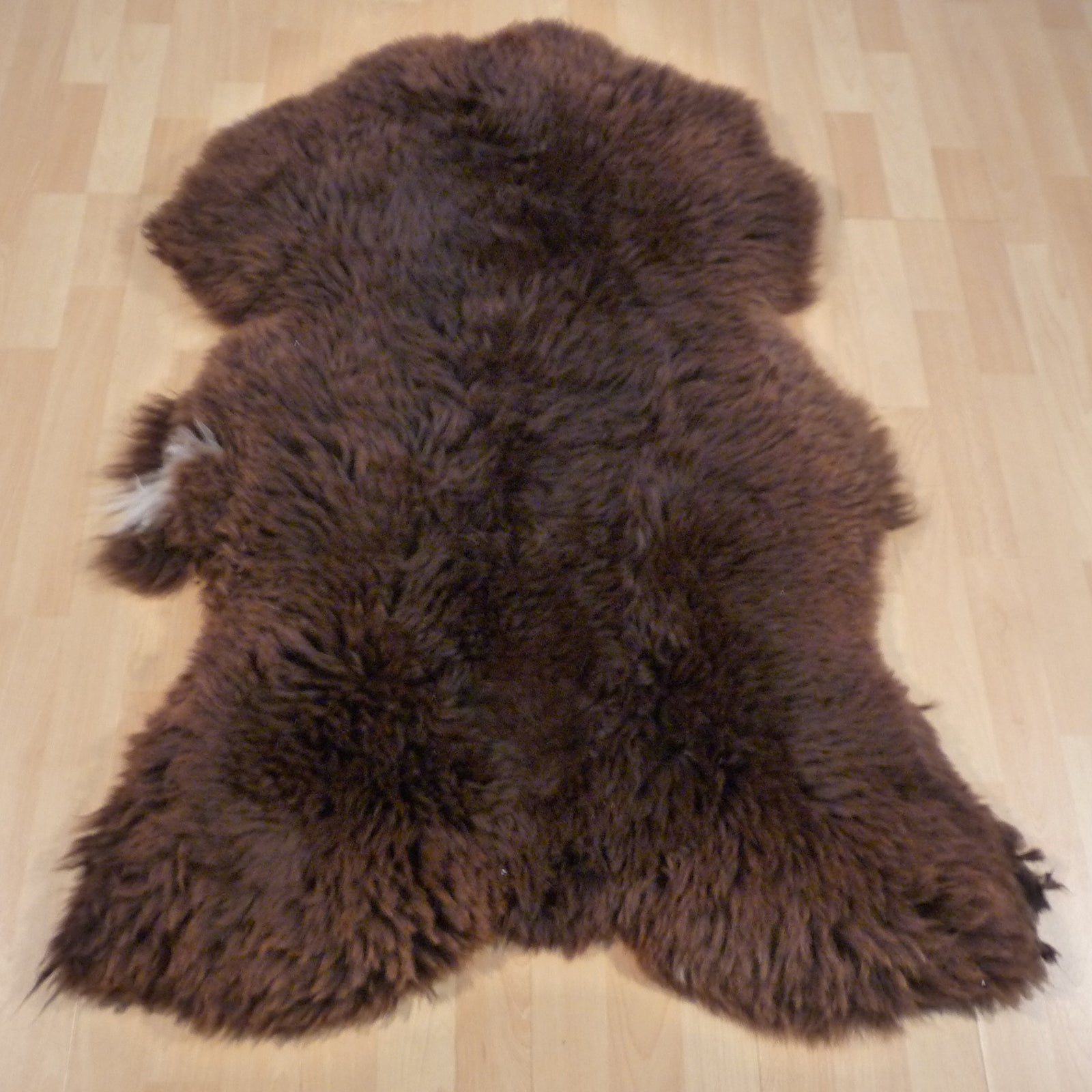 Exklusives Unikat Schaffell braun - weiß 125x90cm #14707