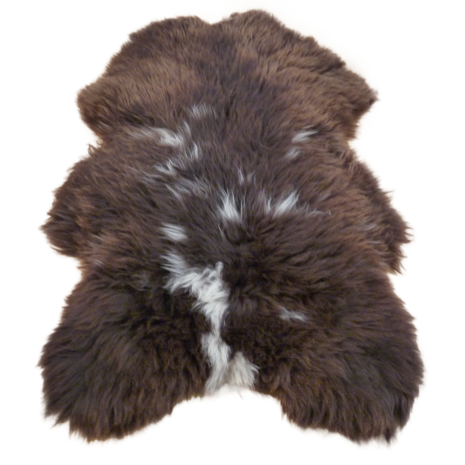 Exklusives Unikat Schaffell braun - weiß 135x90cm #14715