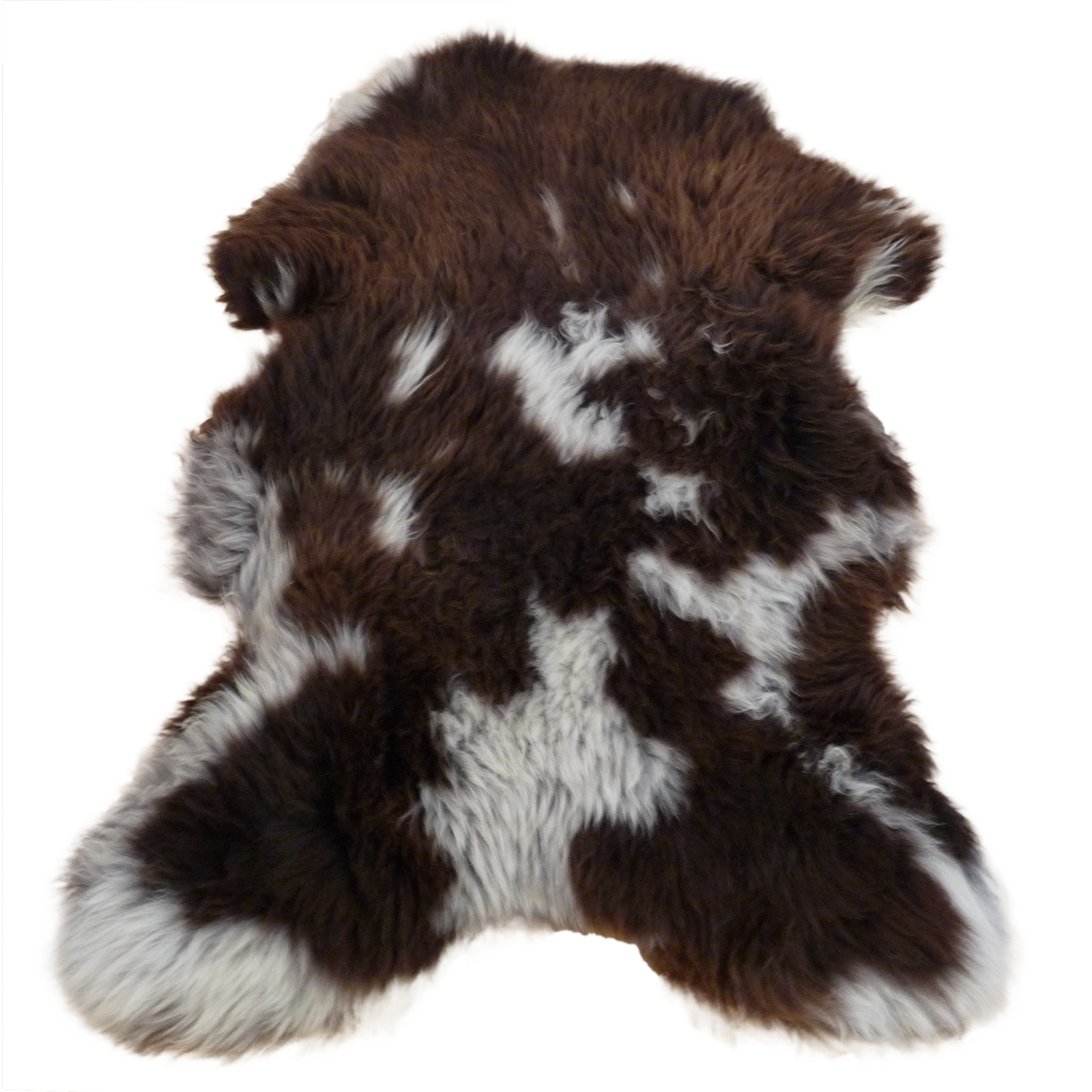 Exklusives Unikat Schaffell braun - weiß 130x90cm #14726