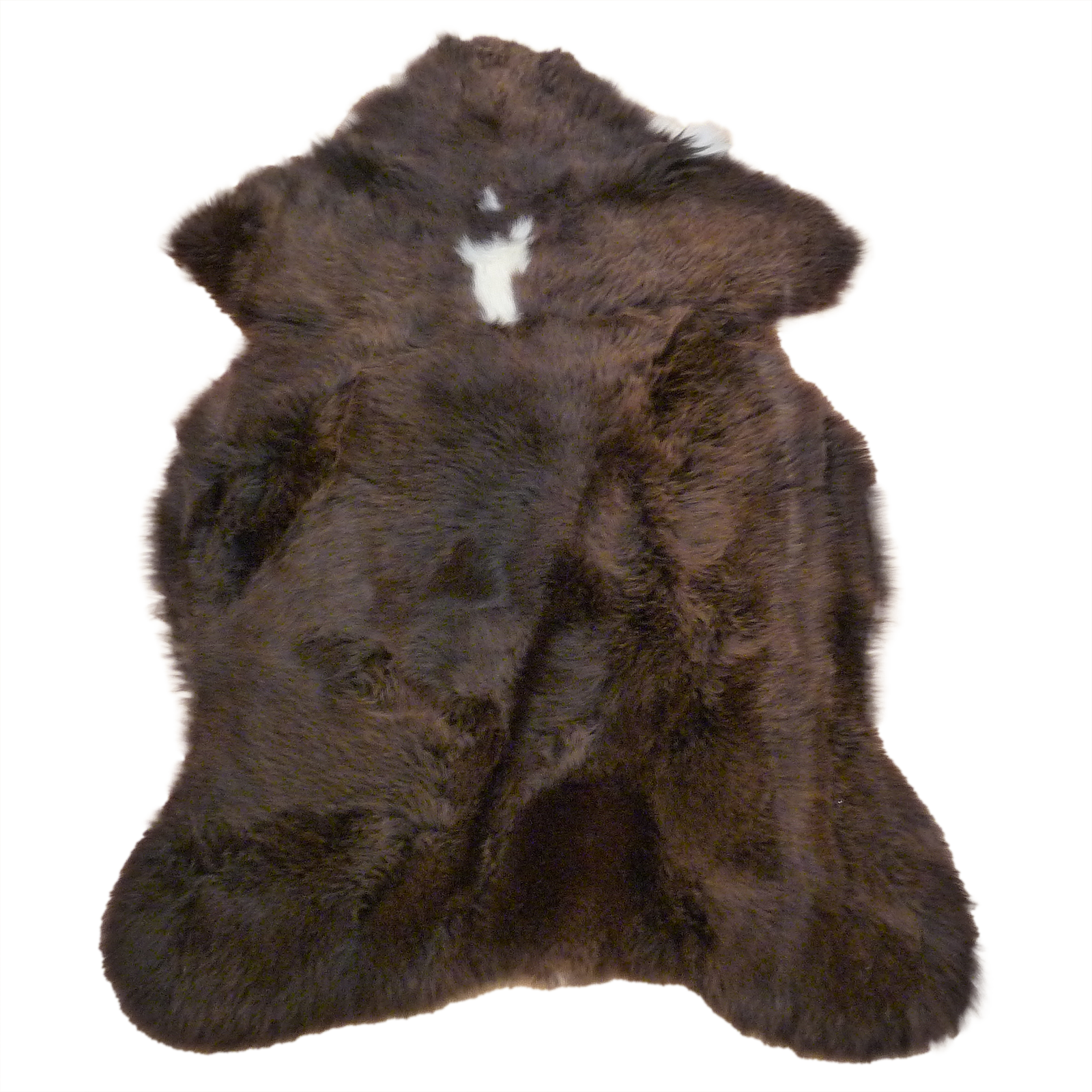 Exklusives Unikat Lammfell braun - weiß 115x75cm #14748