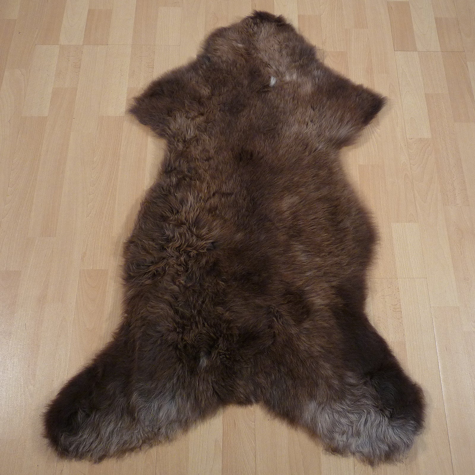 Exklusives Unikat Lammfell braun - grau 115x75cm #14761