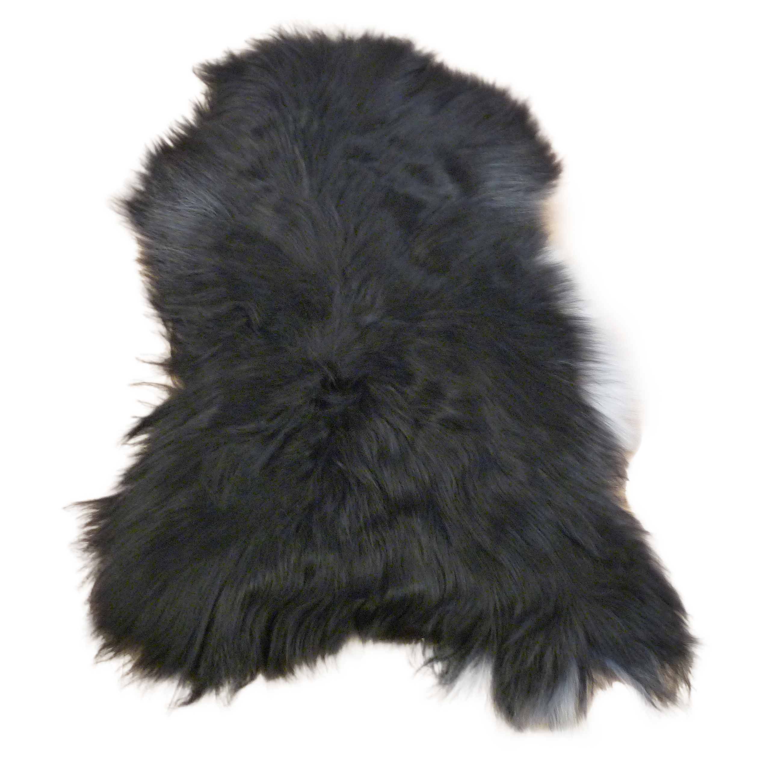 Exklusives Unikat Islandschaffell schwarz - weiß 110x80cm #14771