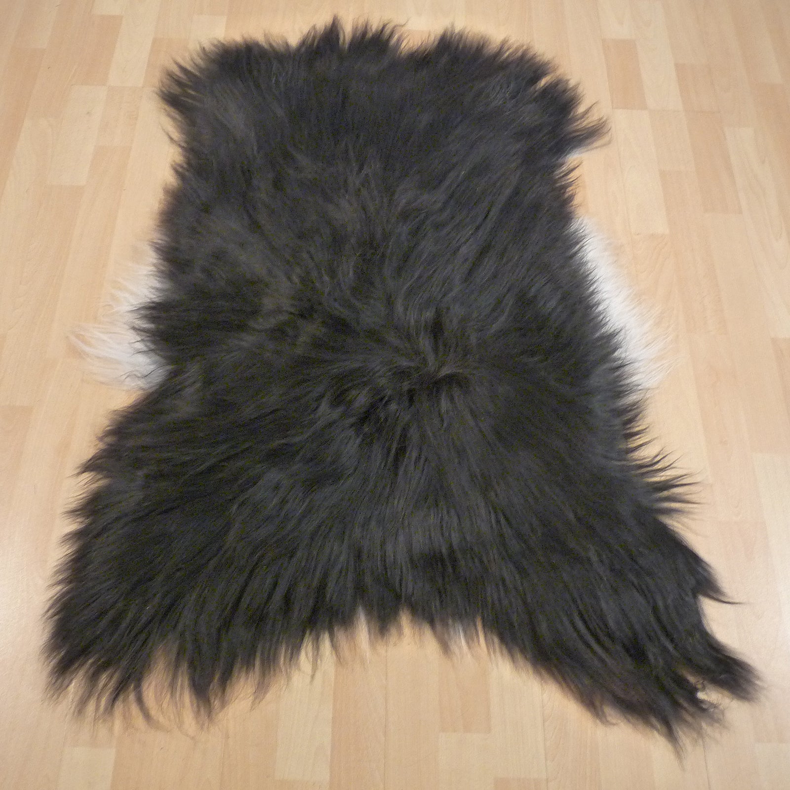 Exklusives Unikat Islandschaffell schwarz - weiß 120x85cm #14776