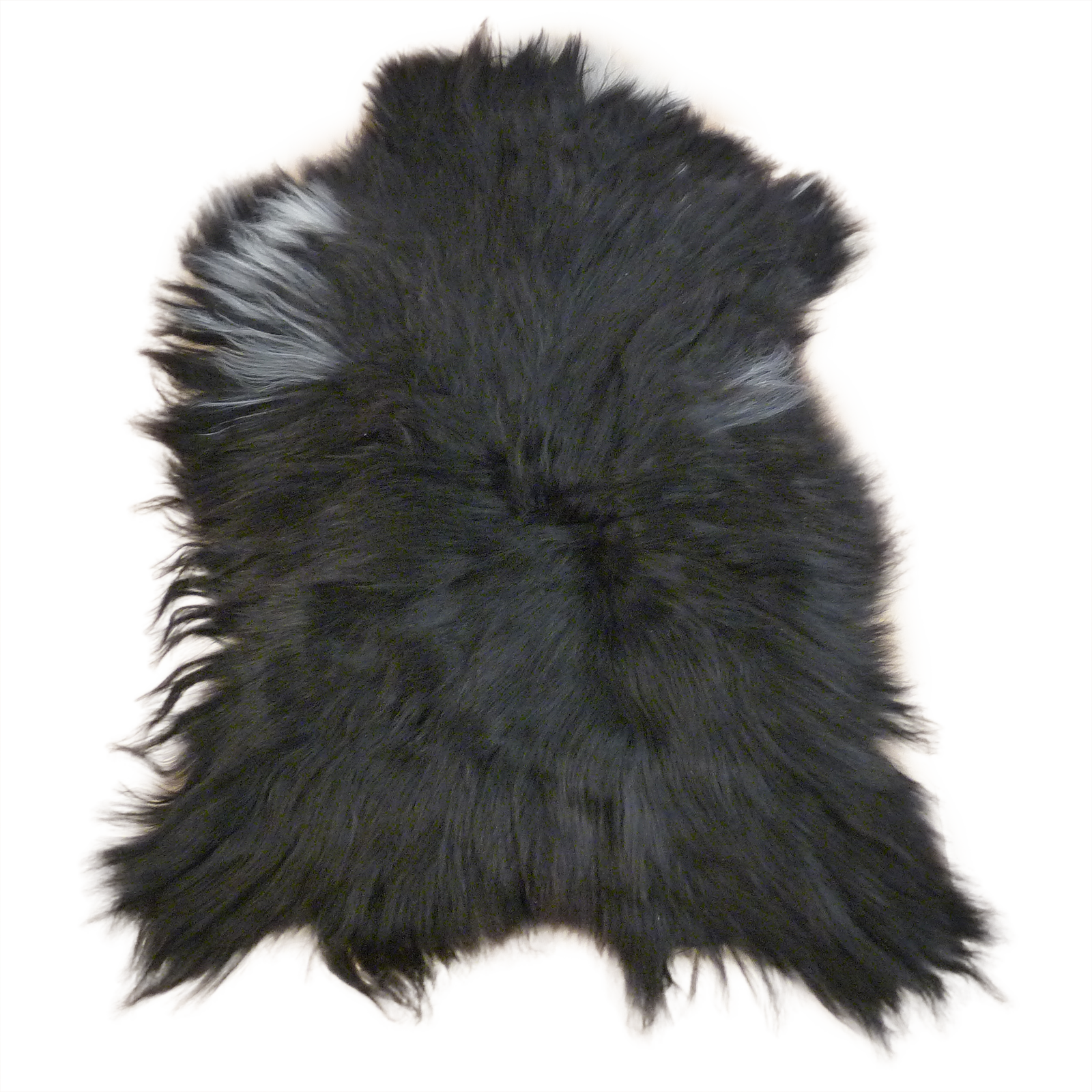 Exklusives Unikat Islandschaffell schwarz - weiß 130x85cm #14780