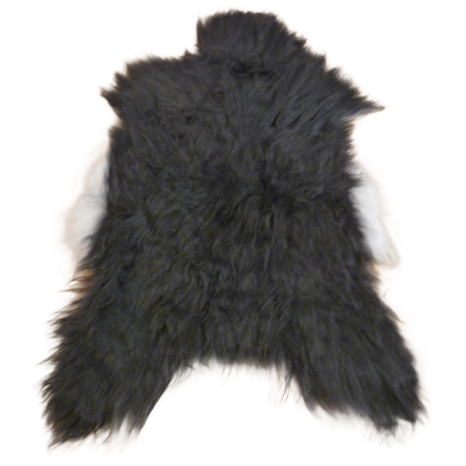 Exklusives Unikat Islandschaffell schwarz - weiß 135x85cm #14791