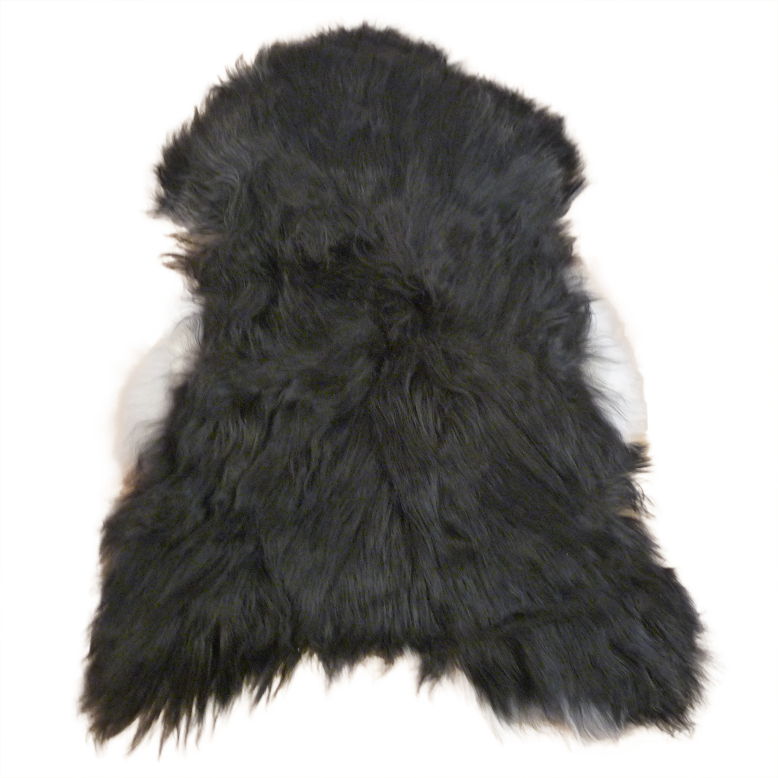 Exklusives Unikat Islandschaffell schwarz - weiß 135x85cm #14792