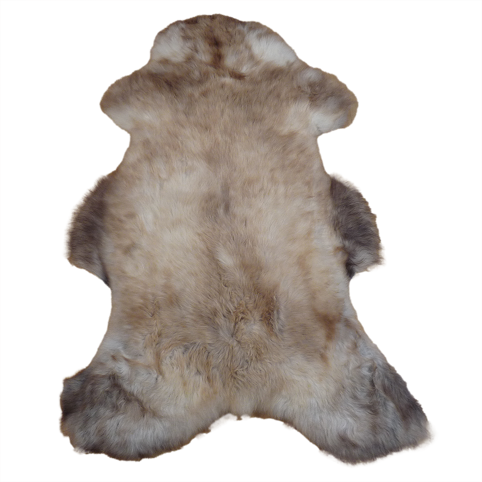 Exklusives Unikat Lammfell weiß - grau - braun 115x75cm #14812