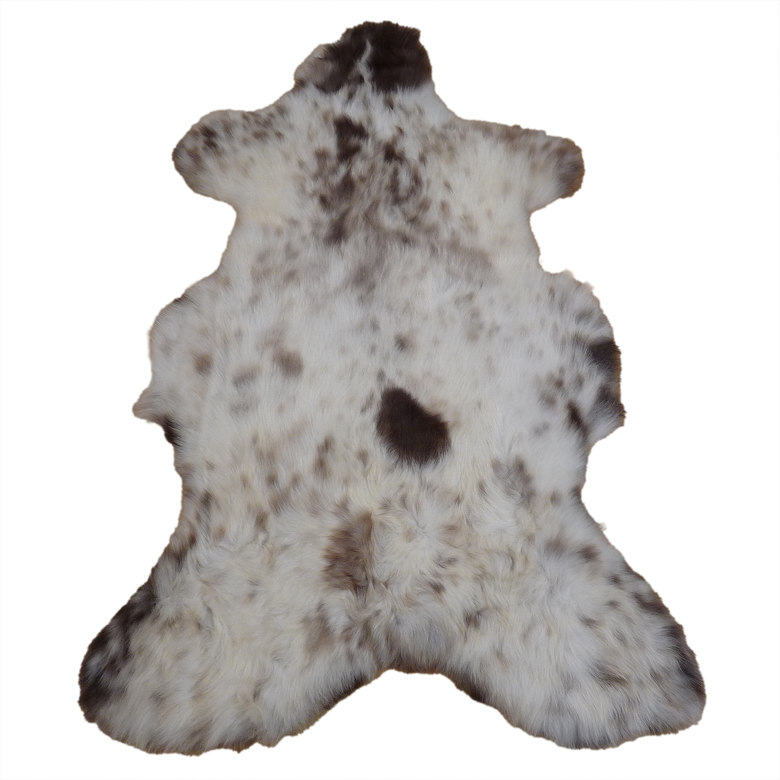 Exklusives Unikat Lammfell weiß -  braun 115x80cm #14820
