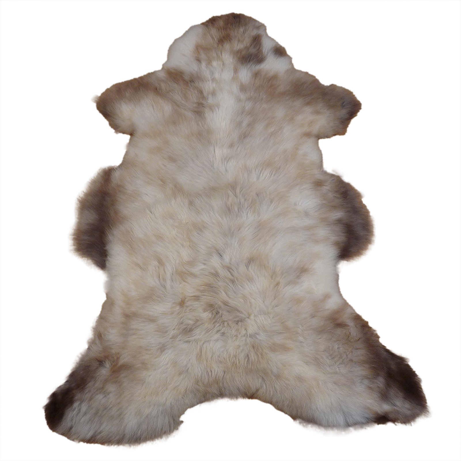 Exklusives Unikat Schaffell weiß - grau - braun 120x80cm #14823