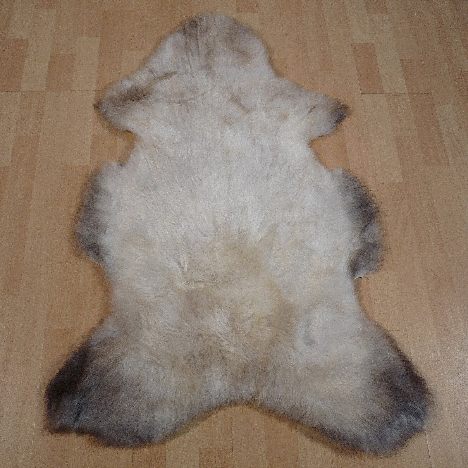 Exklusives Unikat Lammfell beige - braun 115x75cm #14835