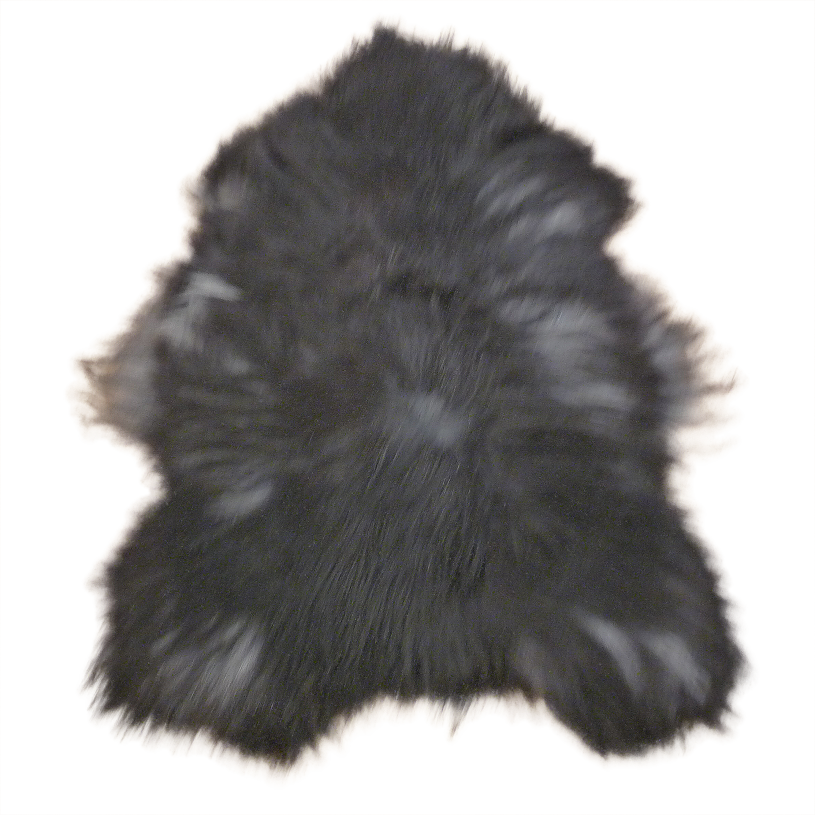 Exklusives Unikat Islandschaffell schwarz - grau 130x90cm #14862