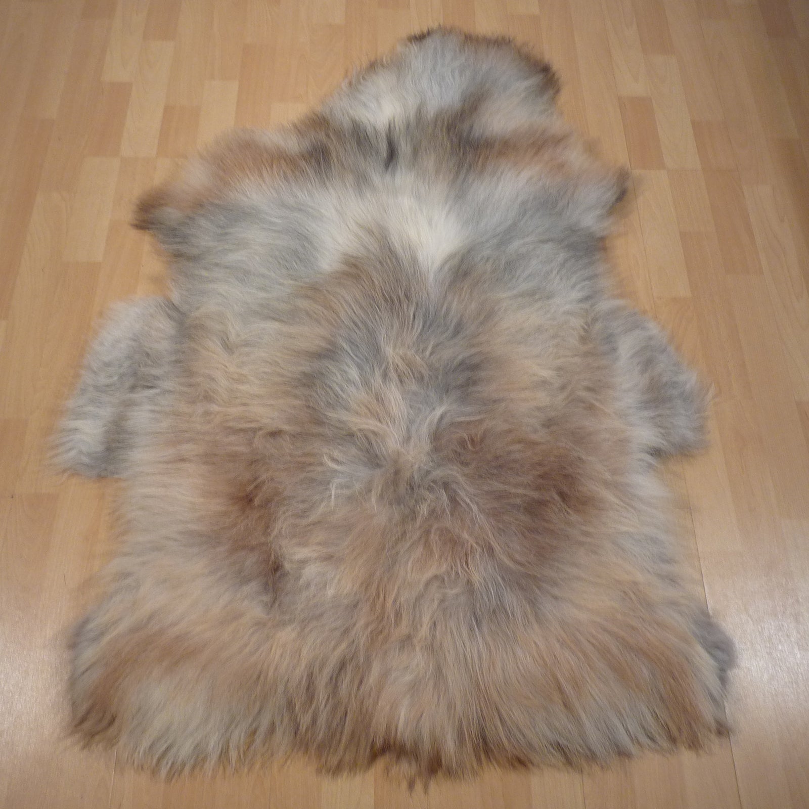 Heidschnuckenfell gold - braun - silber 130x90cm #14868