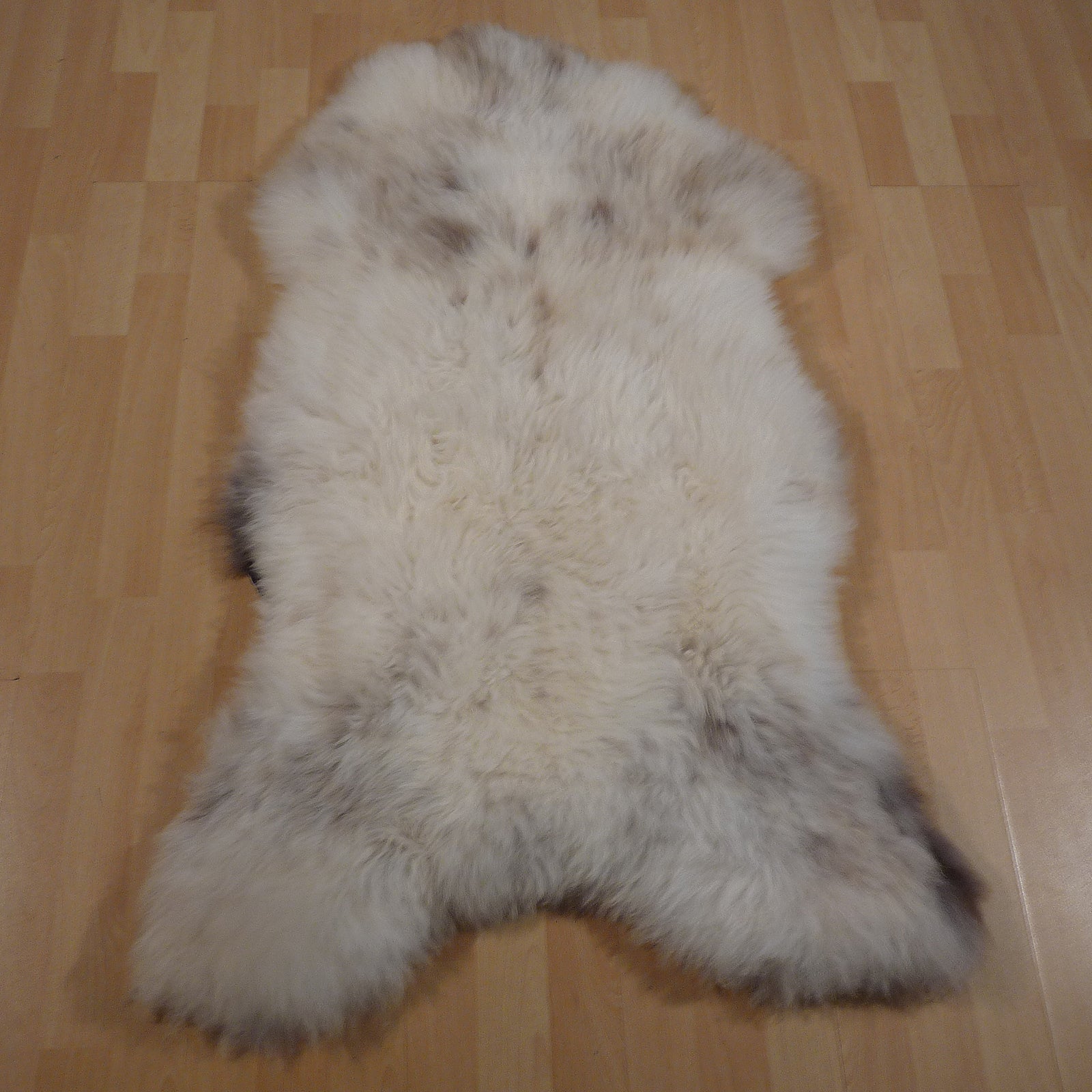 Exklusives Unikat Schaffell weiß - grau - hellbraun 125x70cm #15222