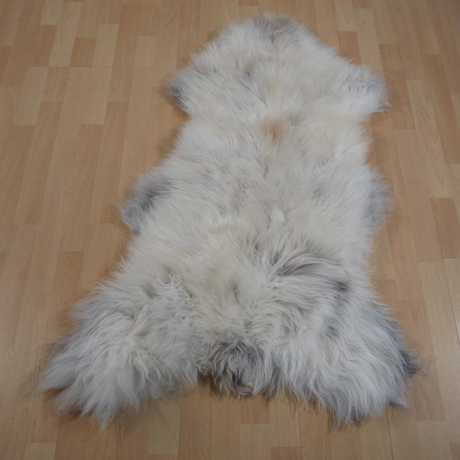 Exklusives Unikat Schaffell weiß - grau 130x75cm #15257