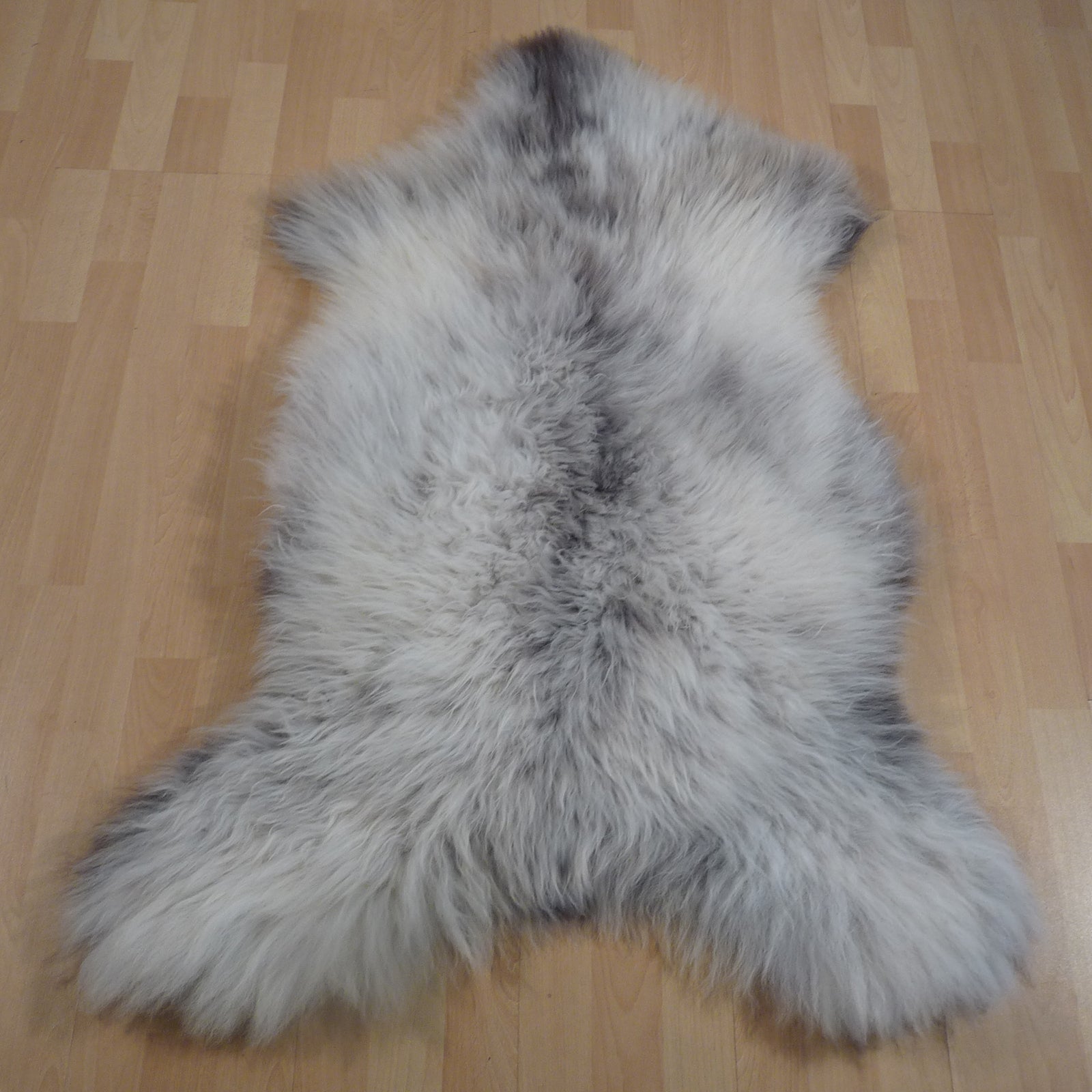 Exklusives Unikat Schaffell weiß - grau 125x85cm #15264