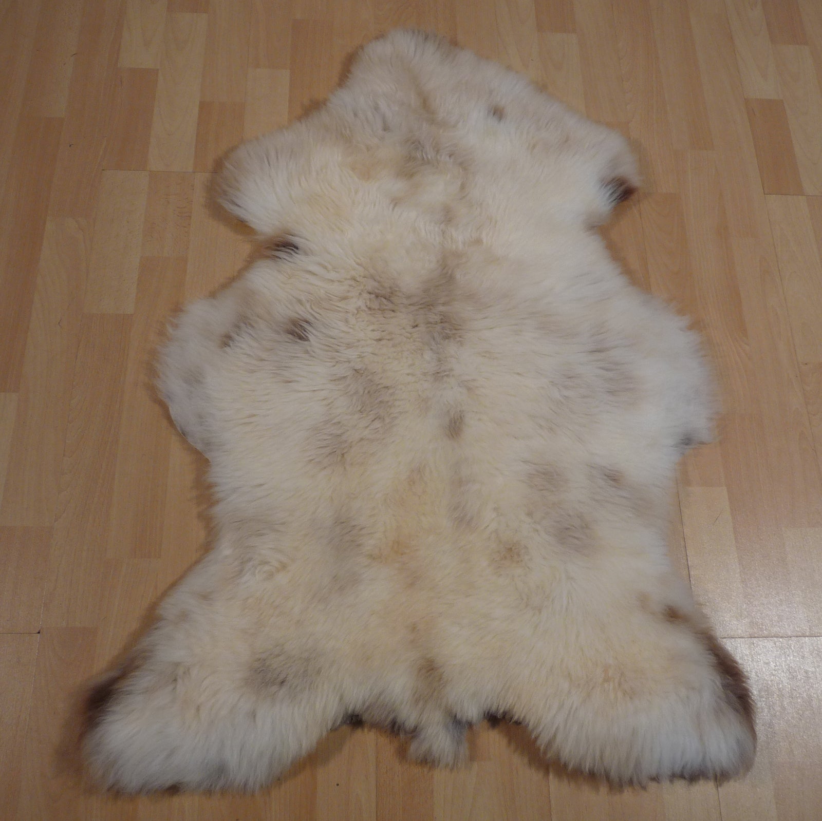 Exklusives Unikat Lammfell beige - braun 110x75cm #15300