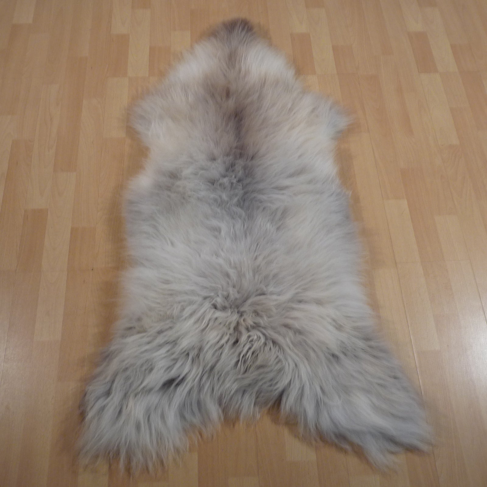 Exklusives Unikat Lammfell hellgrau - hellbraun 130x65cm #15667