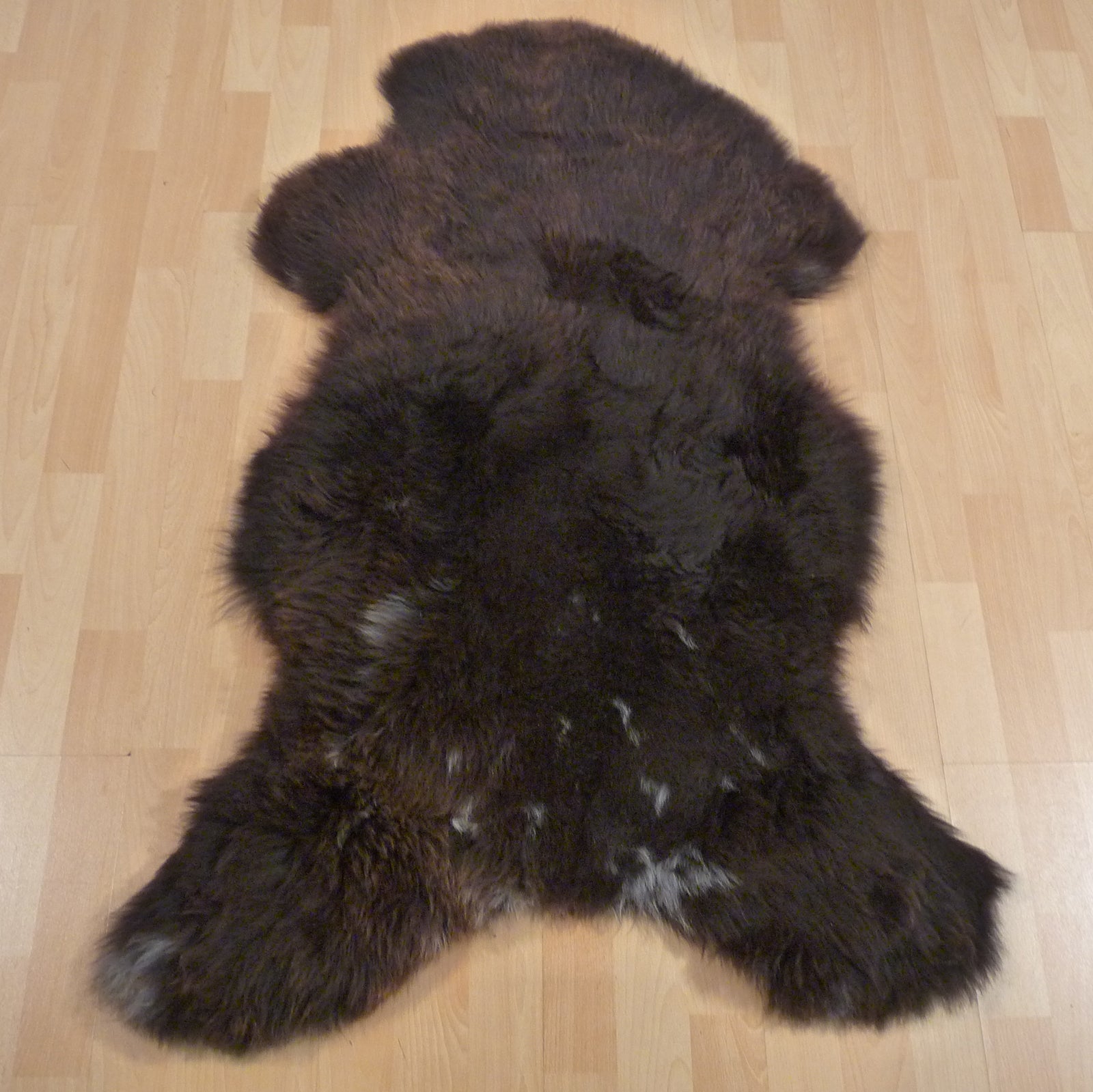 Exklusives Unikat Schaffell braun - weiß 120x70cm #15726