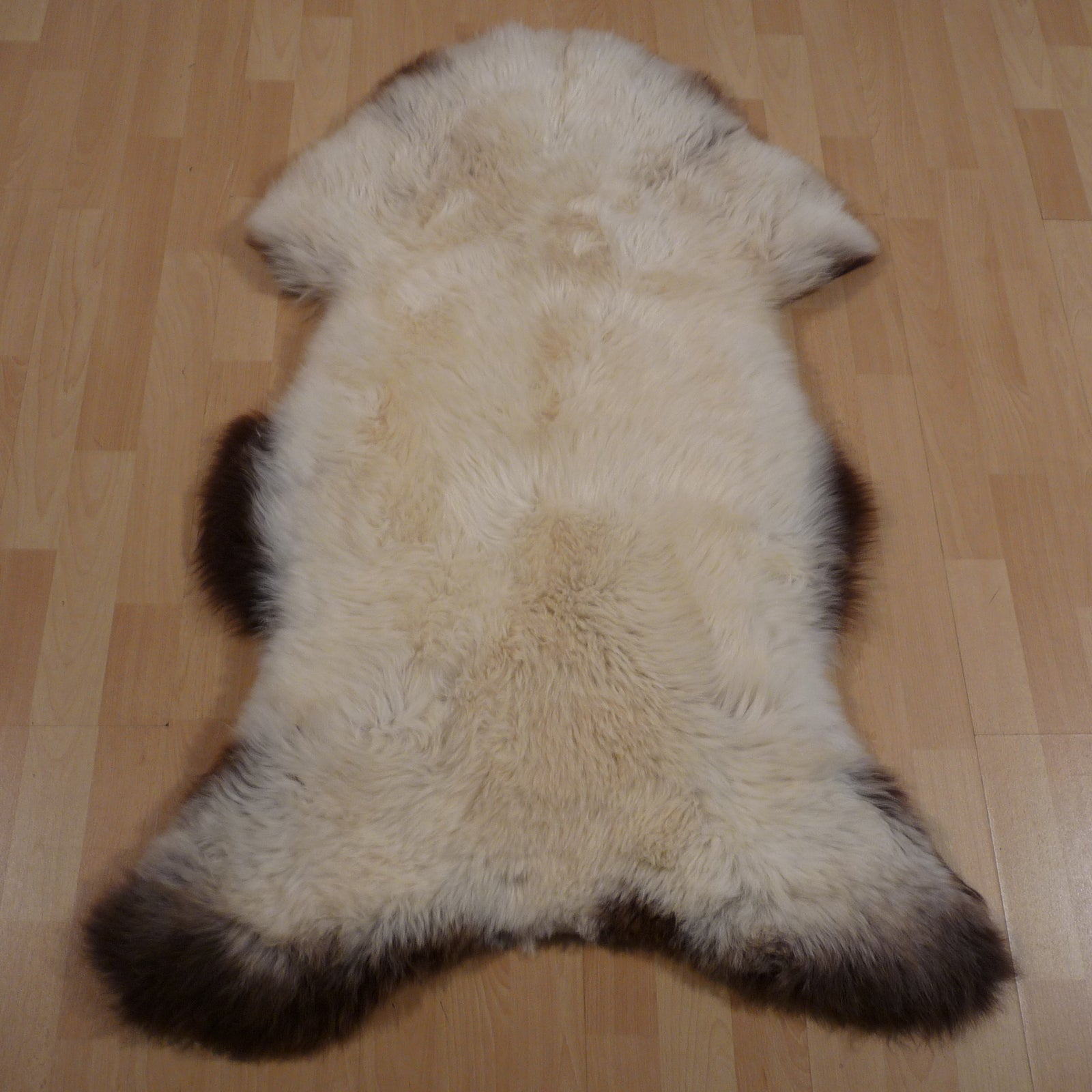 Exklusives Unikat Schaffell beige - dunkelbraun 120x70cm #15727