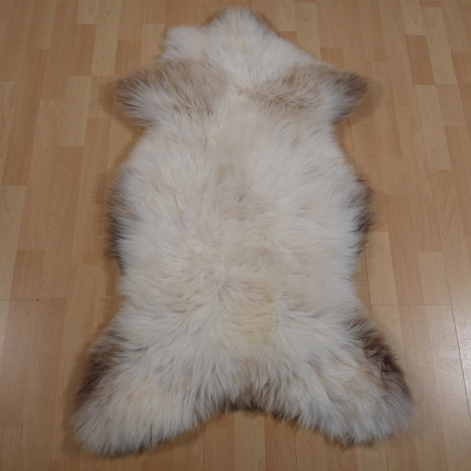 Exklusives Unikat Schaffell beige - dunkelbraun 120x65cm #15728