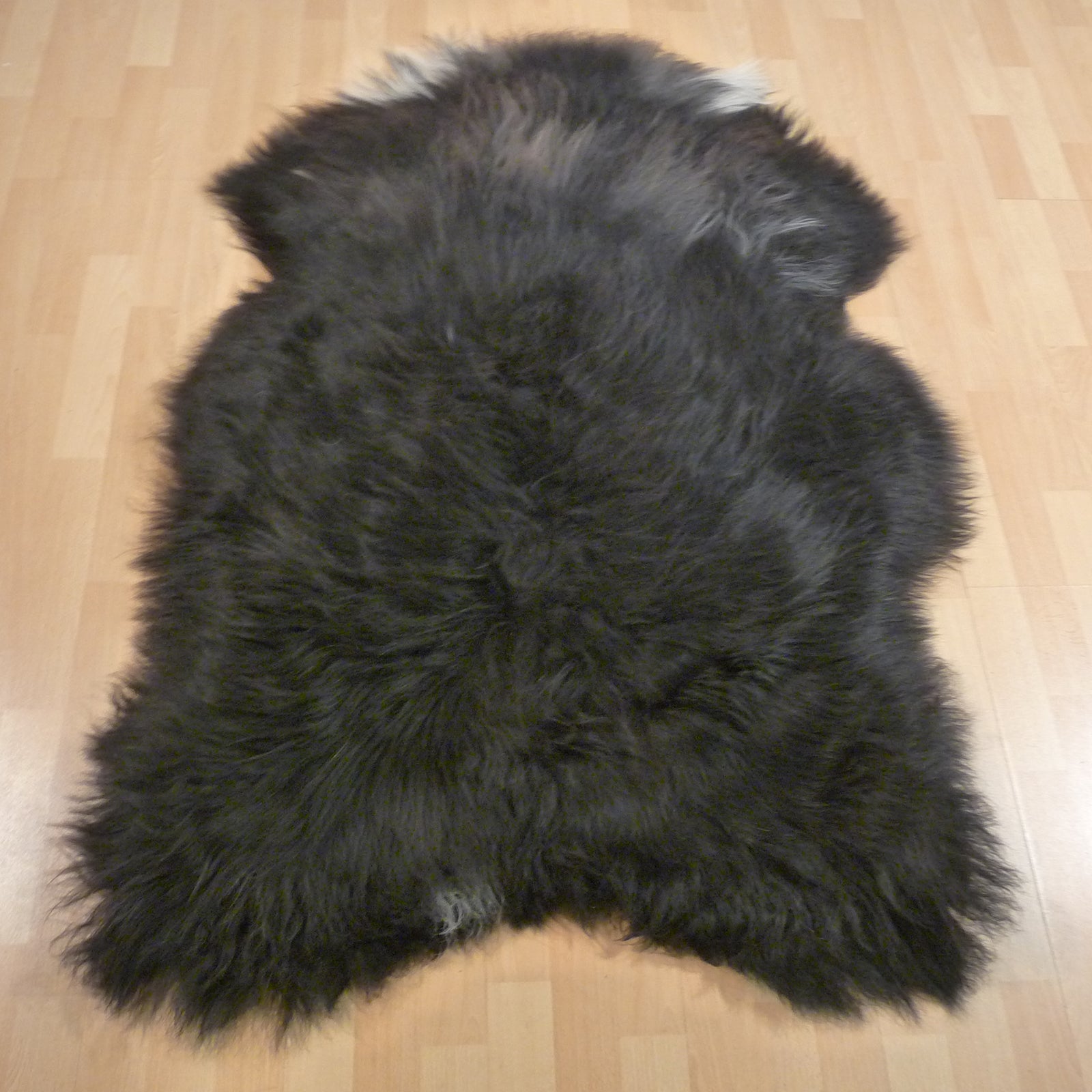 Exklusives Unikat Islandschaffell schwarz - weiß 145x95cm #15752
