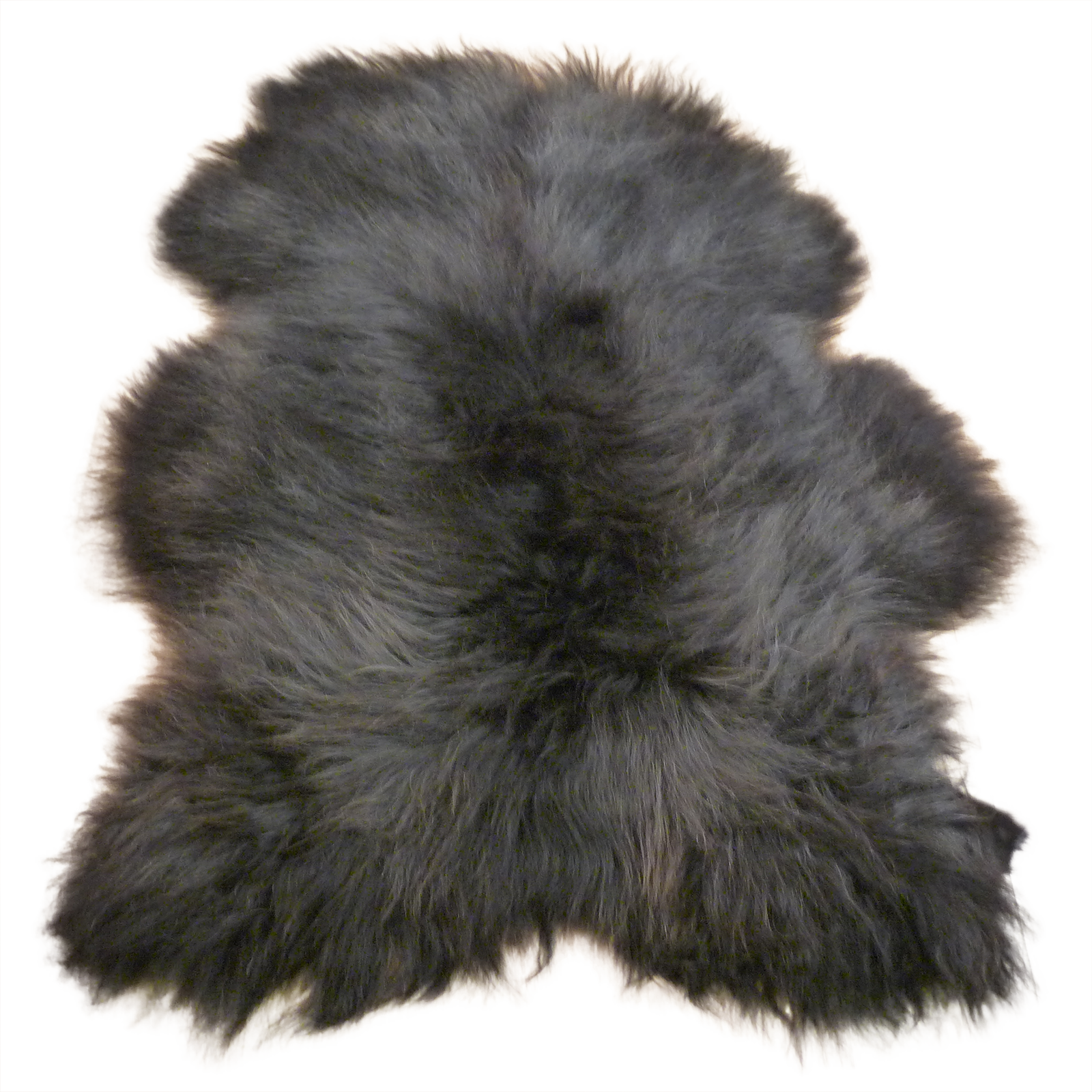 Exklusives Unikat Islandschaffell schwarz - grau 145x110cm #15757
