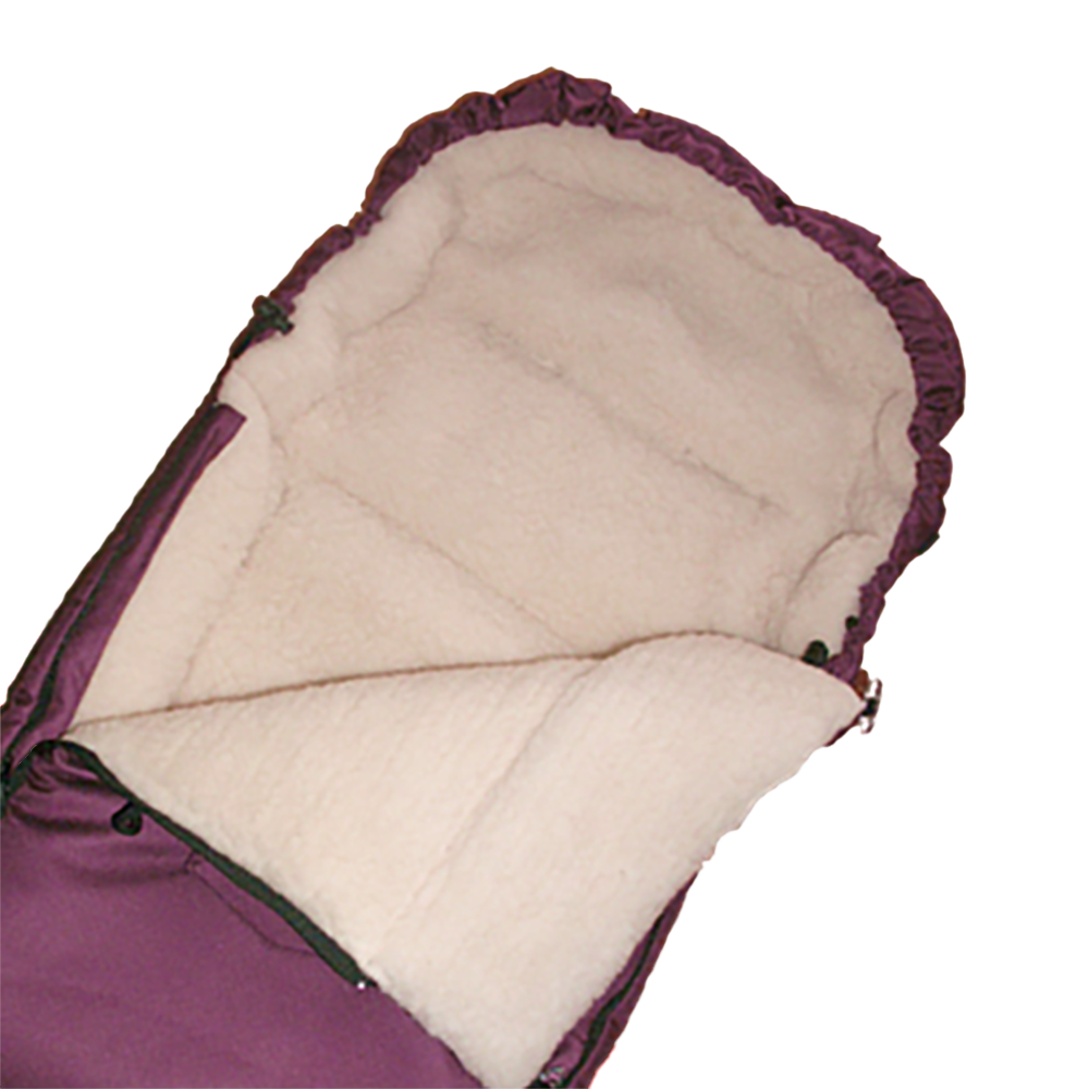 Baby Universal Fußsack mit echter Lammwoll-Fütterung dunkelrot