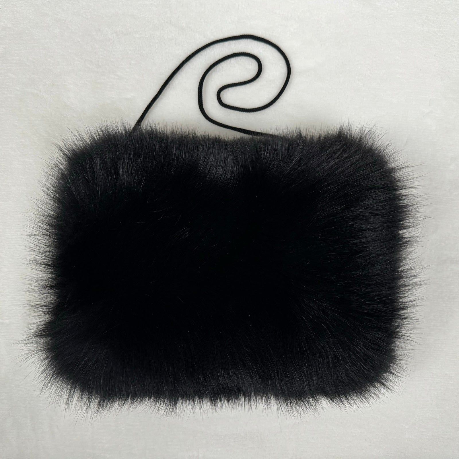 MEIWITT® Handwärmer Muff aus echtem Blaufuchsfell schwarz