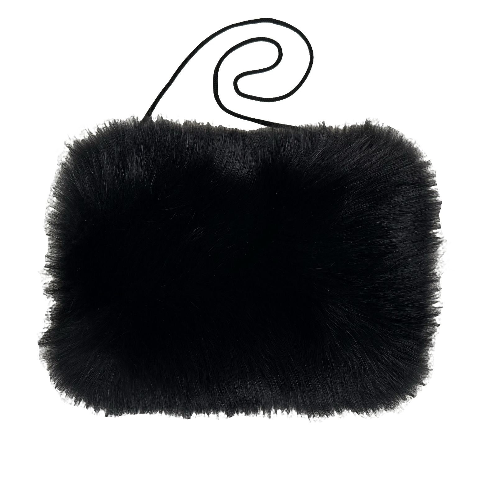MEIWITT® Handwärmer Muff aus echtem Blaufuchsfell schwarz