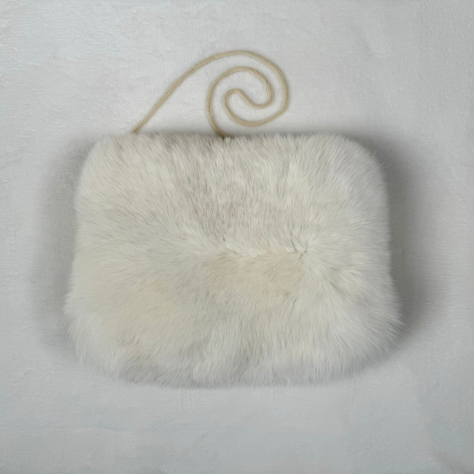 MEIWITT® Handwärmer Muff aus echtem Blaufuchsfell weiss