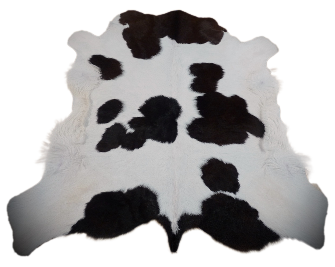 Kuhfell weiss - dunkelbraun - schwarz 108x107cm #759