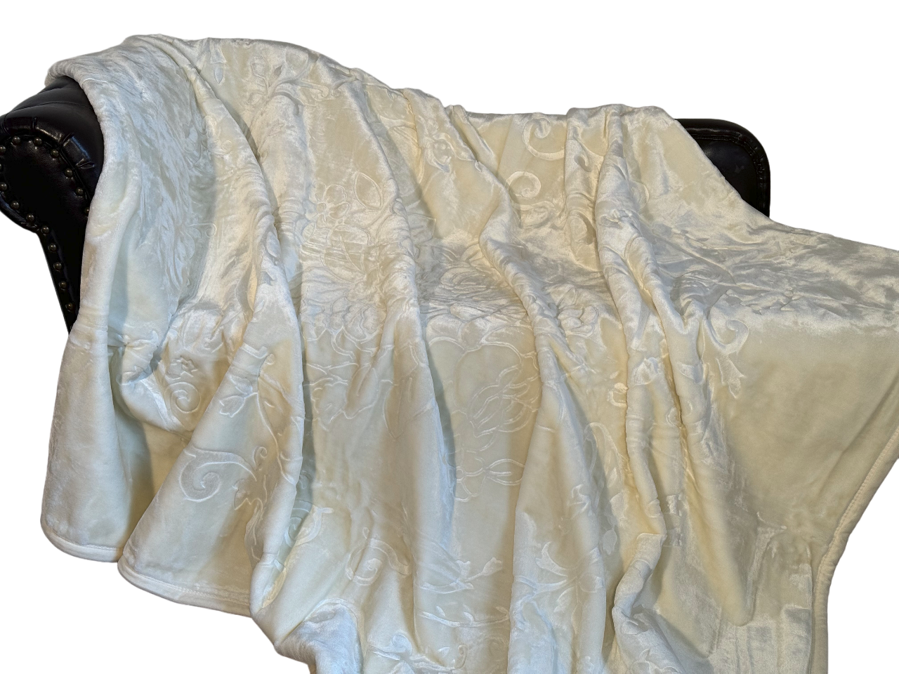 Kuscheldecke Tagesdecke Wohndecke im Luxus-Design weiss