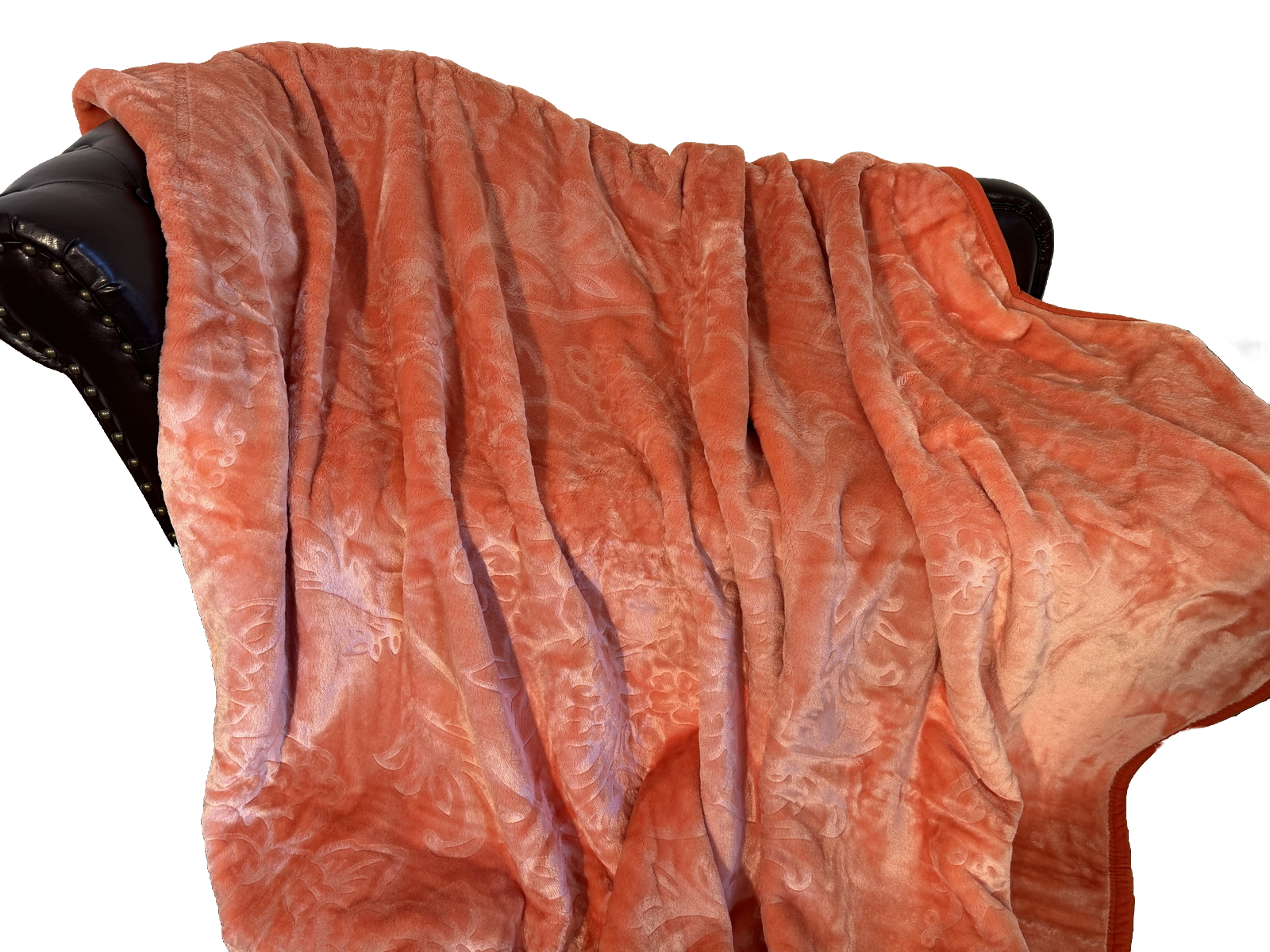 Kuscheldecke Tagesdecke Wohndecke im Luxus-Design lachsrosa