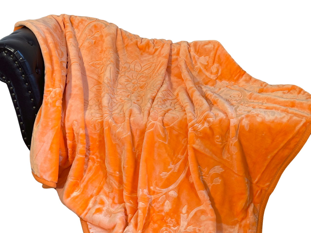Kuscheldecke Tagesdecke Wohndecke im Luxus-Design orange