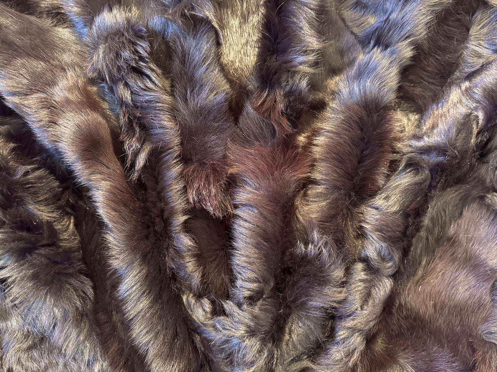 Echter Pelzläufer PL-101 Fellläufer Lammfellläufer 160x60cm dunkelbraun