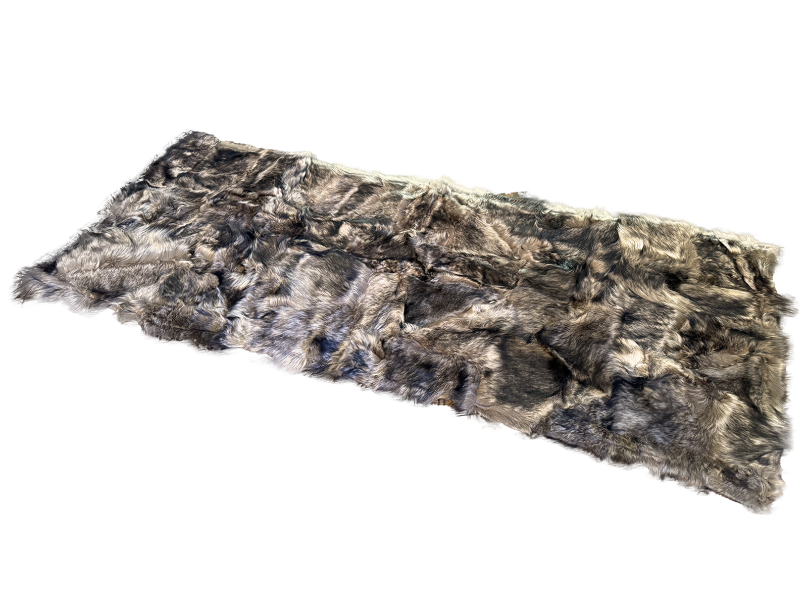 Echter Pelzläufer PL-184 Fellläufer Lammfellläufer 160x60cm braun schwarz geflammt